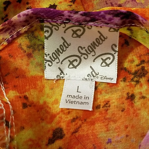 Disney hi-lo sleeveless abstract multicolor splatter print Lg. EUC - Picture 3 of 9